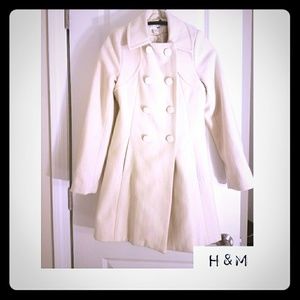 H&M Cream - Wool Blend Pea Coat!